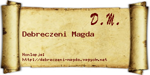 Debreczeni Magda névjegykártya
